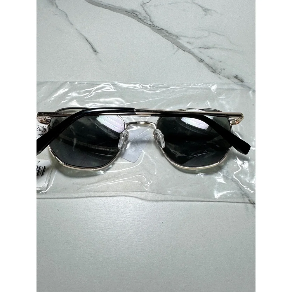 MSRP 119 Alberto Romani Suns ARS 9002 YG Gold Geometric Round Sunglasses Green